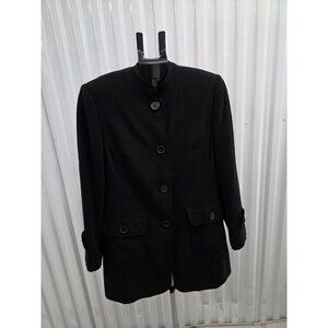 Portfolio Louben Women's Black Button Front Jacket Coat Size 8